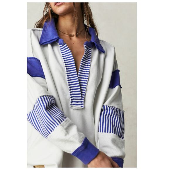 Free People x We The Free Clean Prep Polo Size Large - Picture 3 of 12